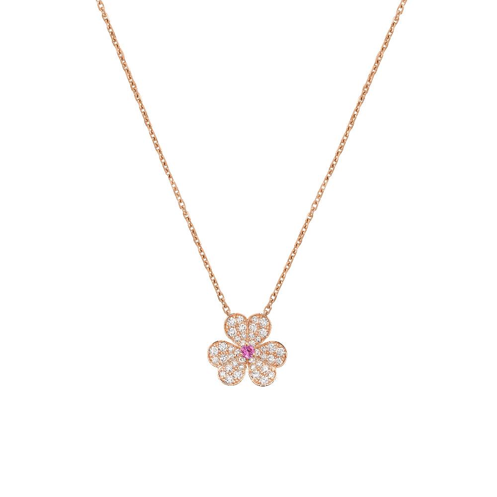 Mysitc FRIVOLE ROSE GOLD FLOWER DIAMOND NECKLACE