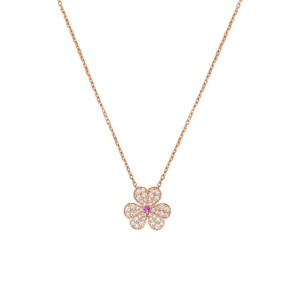 Mysitc FRIVOLE ROSE GOLD FLOWER DIAMOND NECKLACE