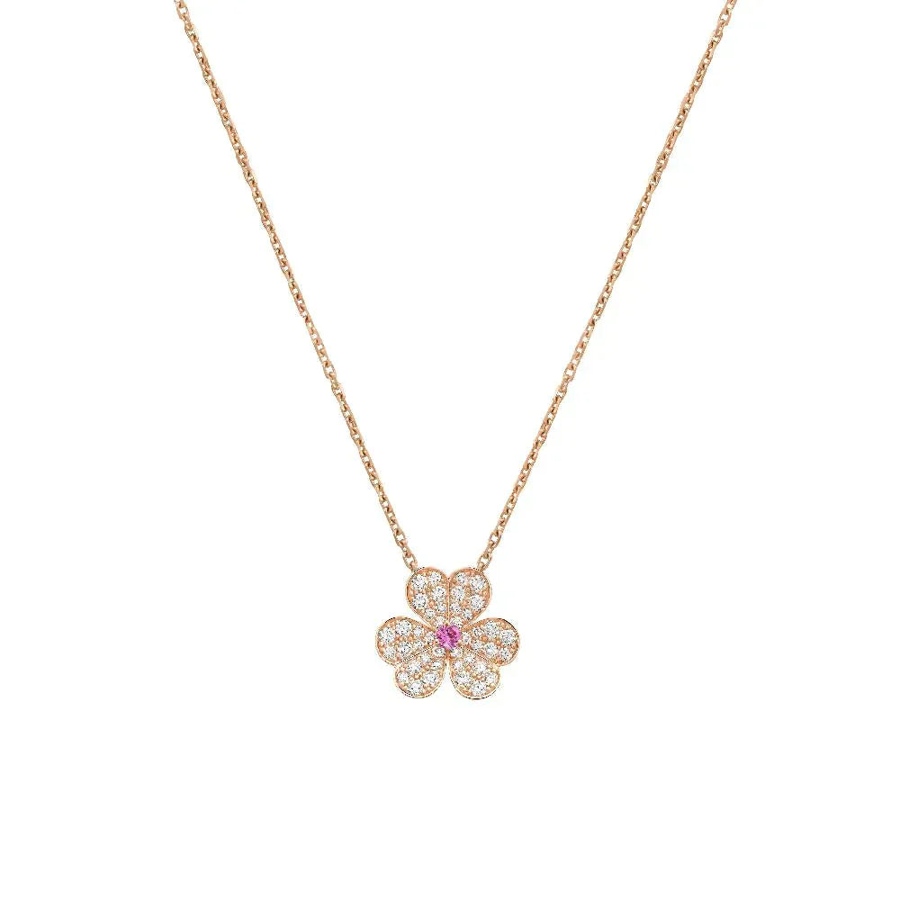 Mysitc FRIVOLE ROSE GOLD FLOWER DIAMOND NECKLACE