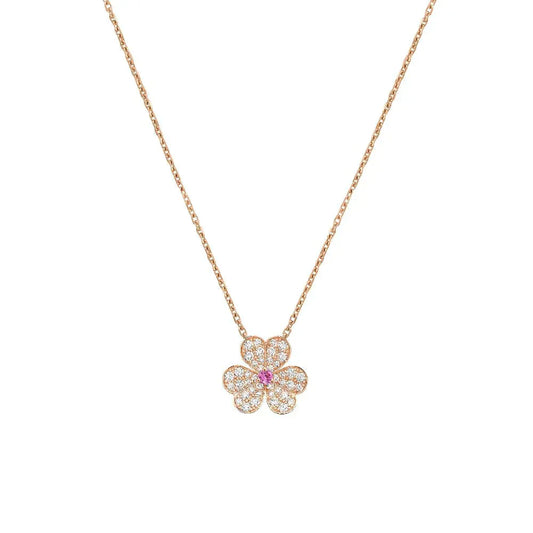 Mysitc FRIVOLE ROSE GOLD FLOWER DIAMOND NECKLACE