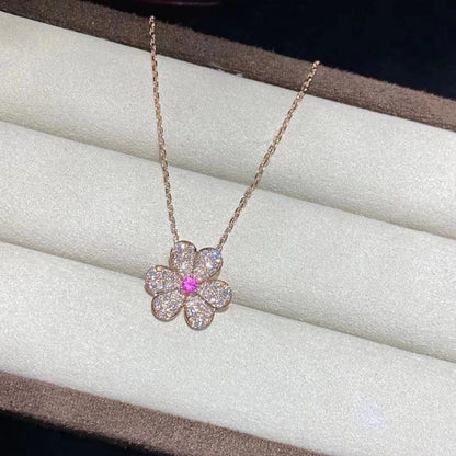 Mysitc FRIVOLE ROSE GOLD FLOWER DIAMOND NECKLACE