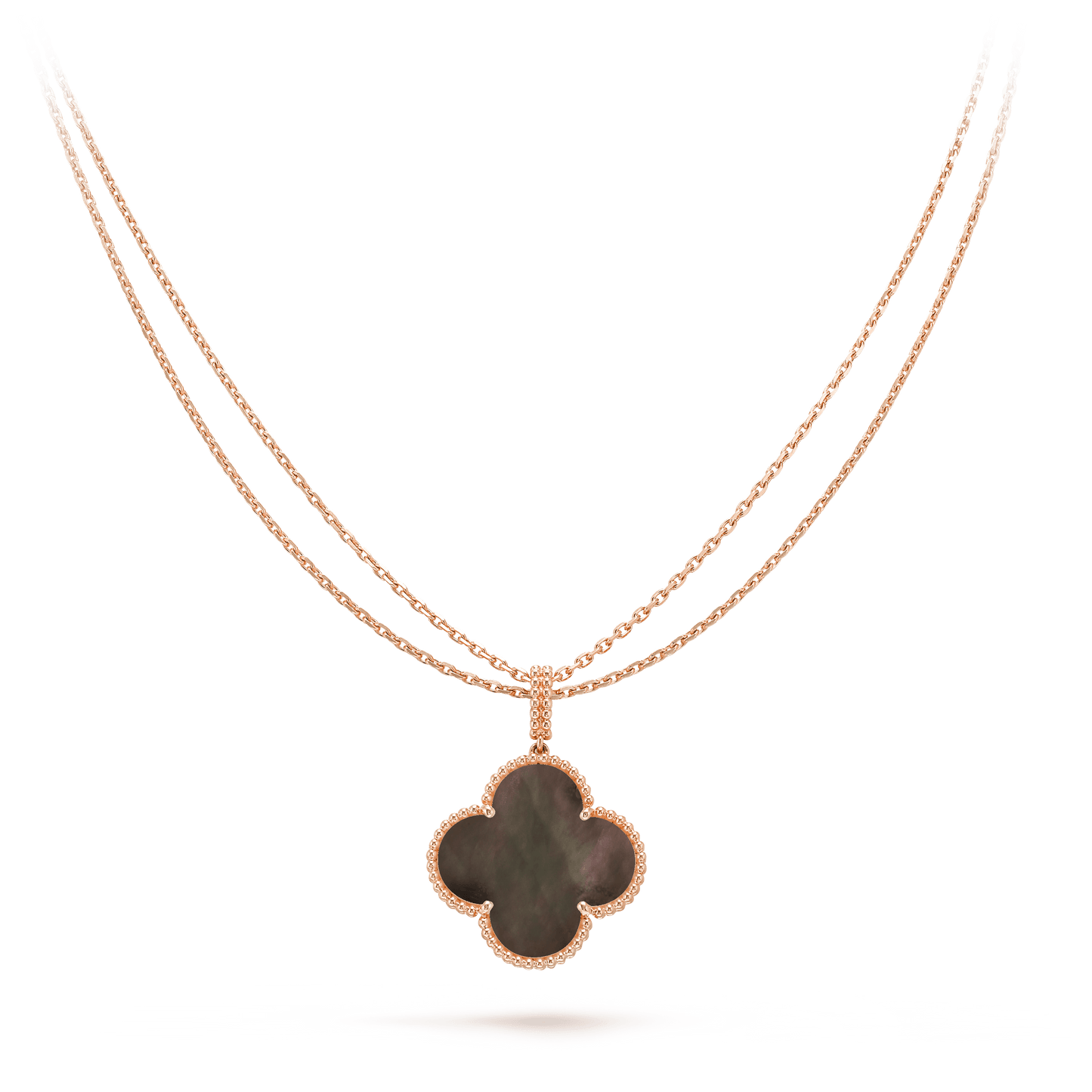 Mysitc CLOVER 25MM GOLD DARK MOP BIG CLOVER NECKLACE