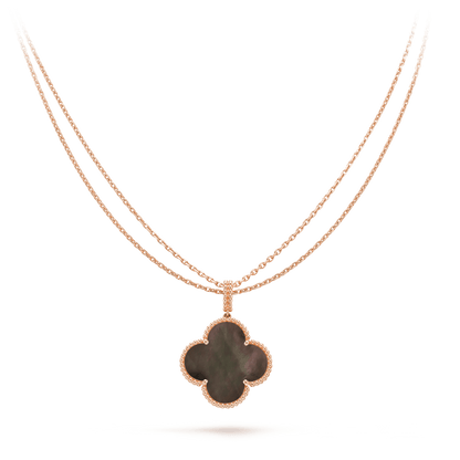 Mysitc CLOVER 25MM GOLD DARK MOP BIG CLOVER NECKLACE