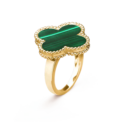 Mysitc CLOVER MALACHITE RING