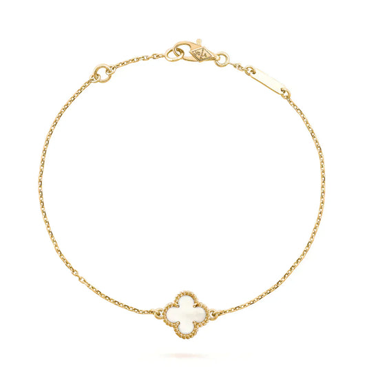 Mysitc CLOVER WHITE MOP SINGLE FLOWER BRACELET