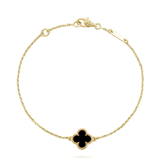Mysitc CLOVER ONYX SINGLE FLOWER BRACELET