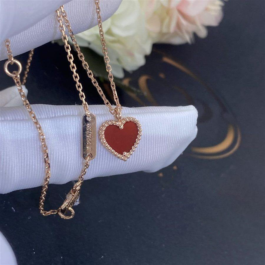 Mysitc SWEET CLOVER CARNELIAN HEART NECKLACE
