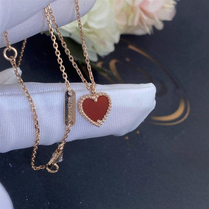 Mysitc SWEET CLOVER CARNELIAN HEART NECKLACE
