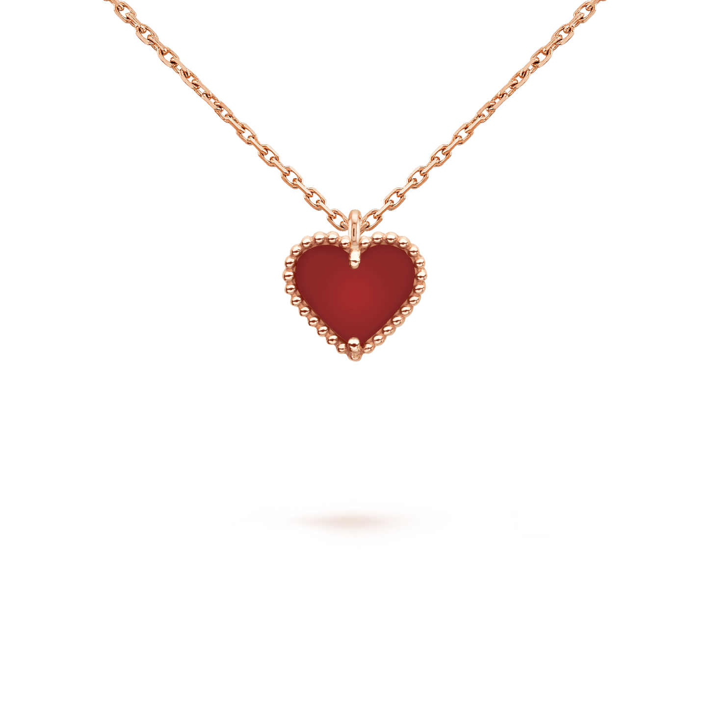 Mysitc SWEET CLOVER CARNELIAN HEART NECKLACE