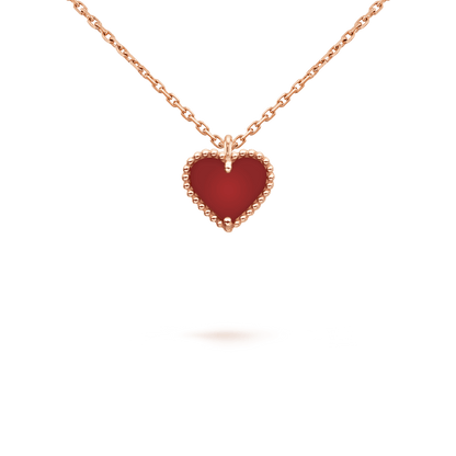 Mysitc SWEET CLOVER CARNELIAN HEART NECKLACE