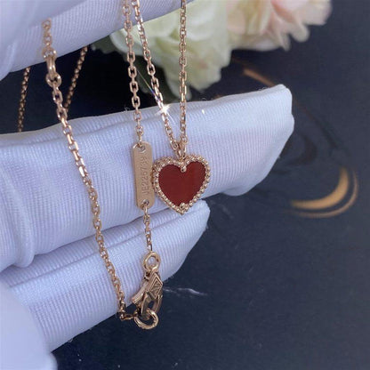 Mysitc SWEET CLOVER CARNELIAN HEART NECKLACE