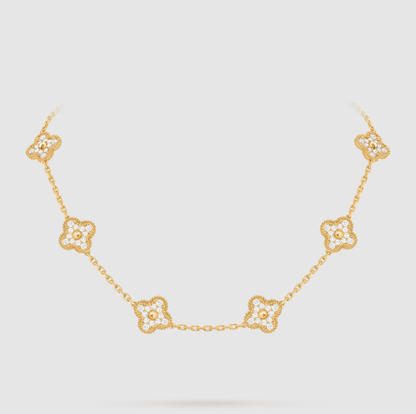 [Mysitc ]CLOVER 10 MOTIFS FULL DIAMOND NECKLACE
