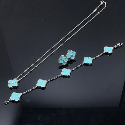 Mysitc CLOVER 1 DIAMOND BLUE SKY SILVER EARRINGS