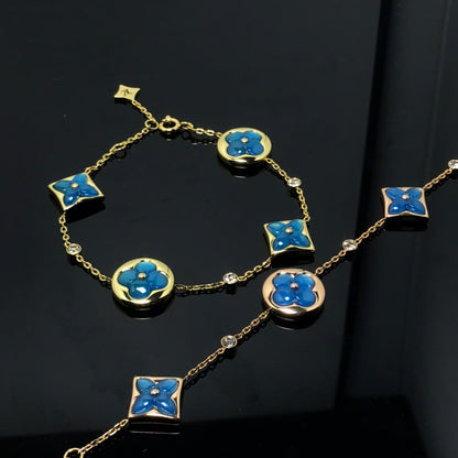 Mystisches STERN- UND SONNE-4-MOTIV-BLAUES ARMBAND