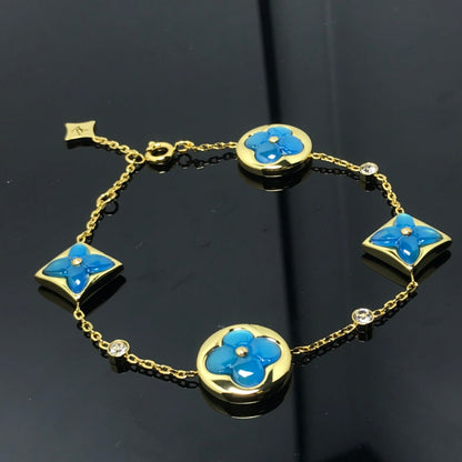 Mystisches STERN- UND SONNE-4-MOTIV-BLAUES ARMBAND