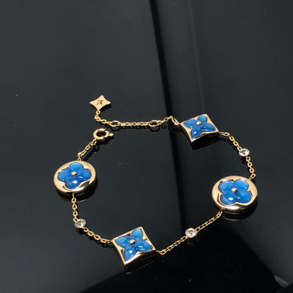 Mystisches STERN- UND SONNE-4-MOTIV-BLAUES ARMBAND