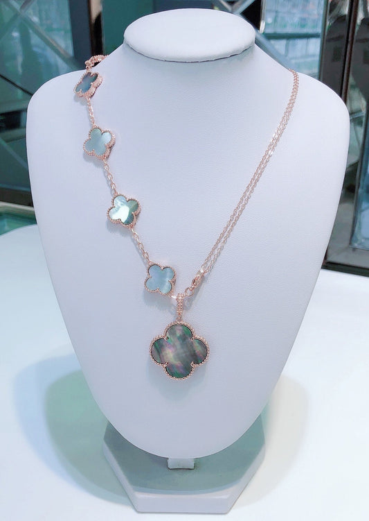 Mysitc COMBINED BRACELET 5 MOTIFS AND NECKLACE DARK MOP ROSE GOLD