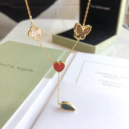 Mysitc LUCKY SPRING 4 MOTIFS ROSE GOLD NECKLACE