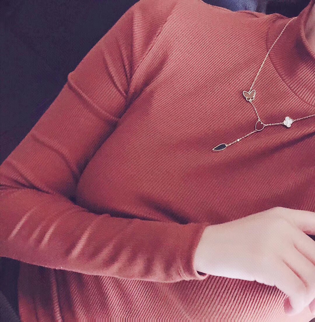Mysitc LUCKY SPRING 4 MOTIFS ROSE GOLD NECKLACE