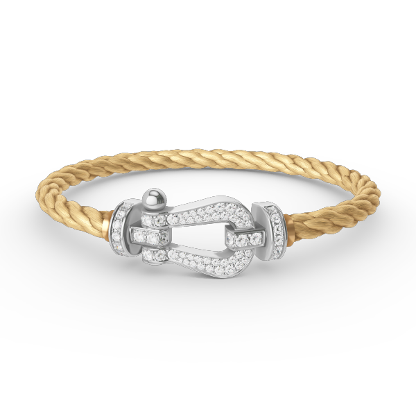Mysitc FORCE LARGE HORSESHOE FULL DIAMOND BRACELET SILVER