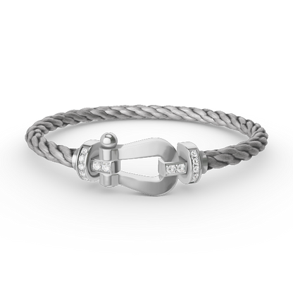 Mysitc FORCE LARGE HORSESHOE HALF DIAMOND BRACELET SILVER