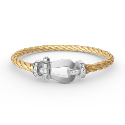 Mysitc FORCE LARGE HORSESHOE HALF DIAMOND BRACELET SILVER