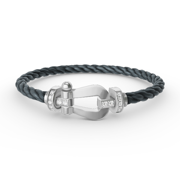Mysitc FORCE LARGE HORSESHOE HALF DIAMOND BRACELET SILVER