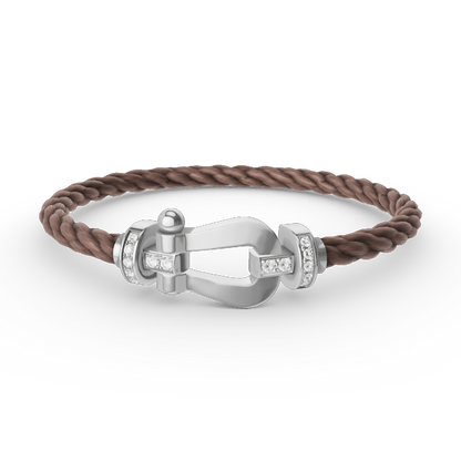 Mysitc FORCE LARGE HORSESHOE HALF DIAMOND BRACELET SILVER