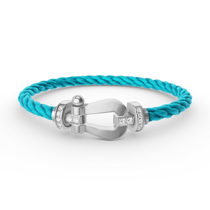 Mysitc FORCE LARGE HORSESHOE HALF DIAMOND BRACELET SILVER