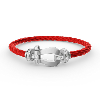 Mysitc FORCE LARGE HORSESHOE HALF DIAMOND BRACELET SILVER
