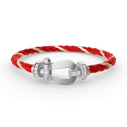 Mysitc FORCE LARGE HORSESHOE HALF DIAMOND BRACELET SILVER