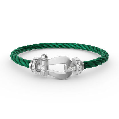 Mysitc FORCE LARGE HORSESHOE HALF DIAMOND BRACELET SILVER