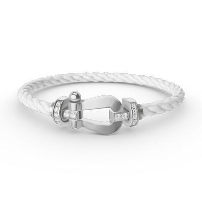 Mysitc FORCE LARGE HORSESHOE HALF DIAMOND BRACELET SILVER