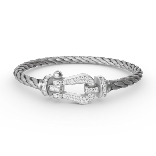 Mysitc FORCE LARGE HORSESHOE FULL DIAMOND BRACELET SILVER