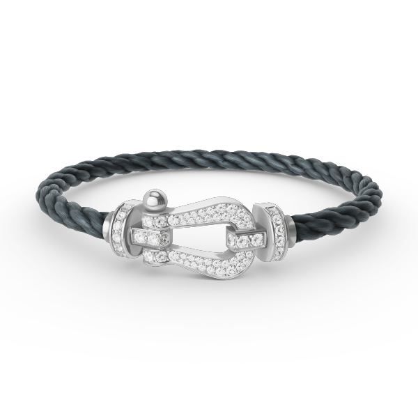 Mysitc FORCE LARGE HORSESHOE FULL DIAMOND BRACELET SILVER