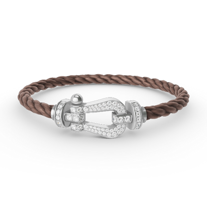 Mysitc FORCE LARGE HORSESHOE FULL DIAMOND BRACELET SILVER