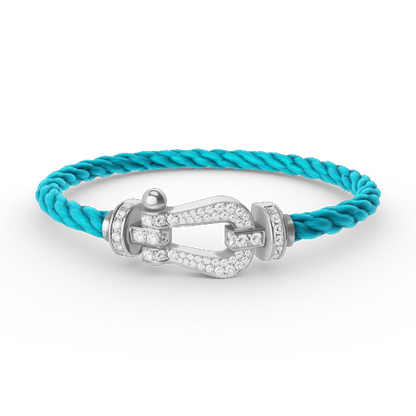 Mysitc FORCE LARGE HORSESHOE FULL DIAMOND BRACELET SILVER