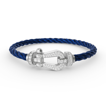 Mysitc FORCE LARGE HORSESHOE FULL DIAMOND BRACELET SILVER