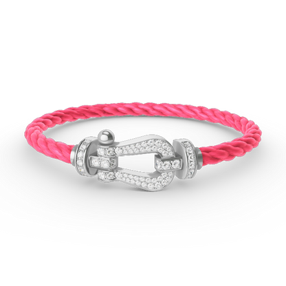 Mysitc FORCE LARGE HORSESHOE FULL DIAMOND BRACELET SILVER