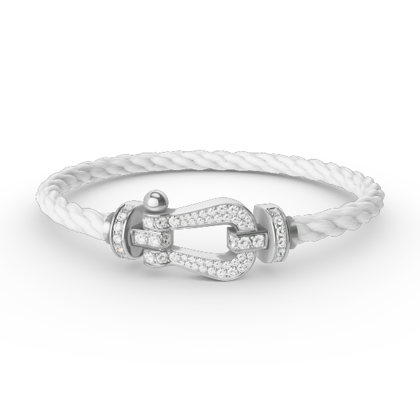 Mysitc FORCE LARGE HORSESHOE FULL DIAMOND BRACELET SILVER